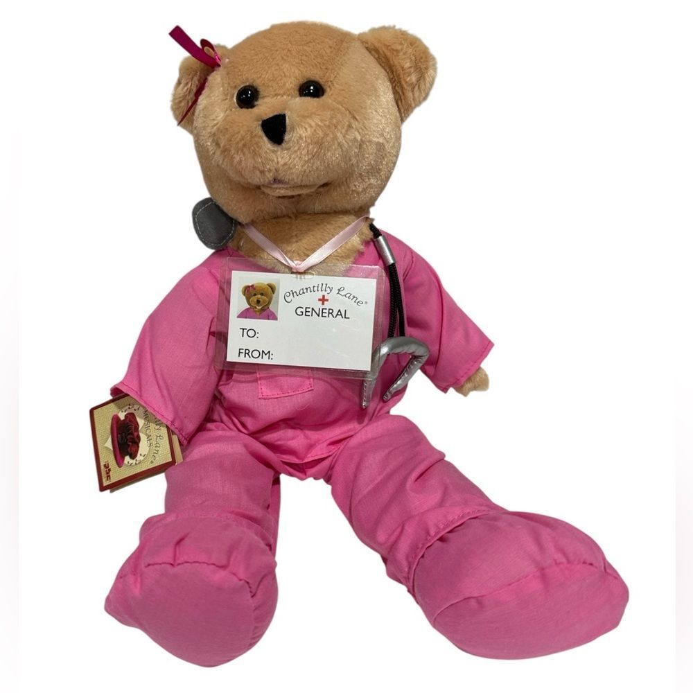 CHANTILLY LANE 19" SCRUBS FEMALE BEAR SINGS "I'LL BE THERE" NWT